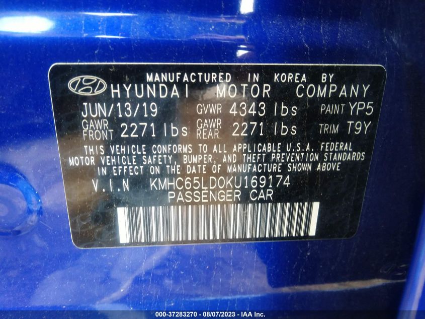 2019 HYUNDAI IONIQ PLUG-IN HYBRID - KMHC65LD0KU169174
