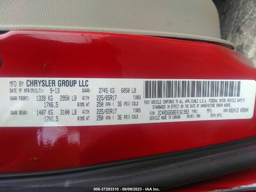 2014 DODGE GRAND CARAVAN SE - 2C4RDGBG8ER161983