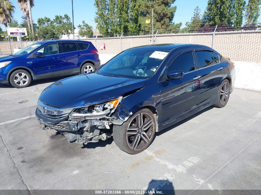 2016 HONDA ACCORD SEDAN SPORT - 1HGCR2F61GA082465