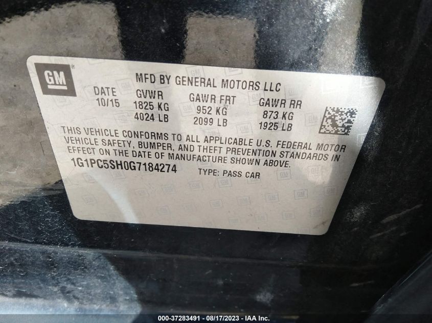 2016 CHEVROLET CRUZE LIMITED LS - 1G1PC5SH0G7184274