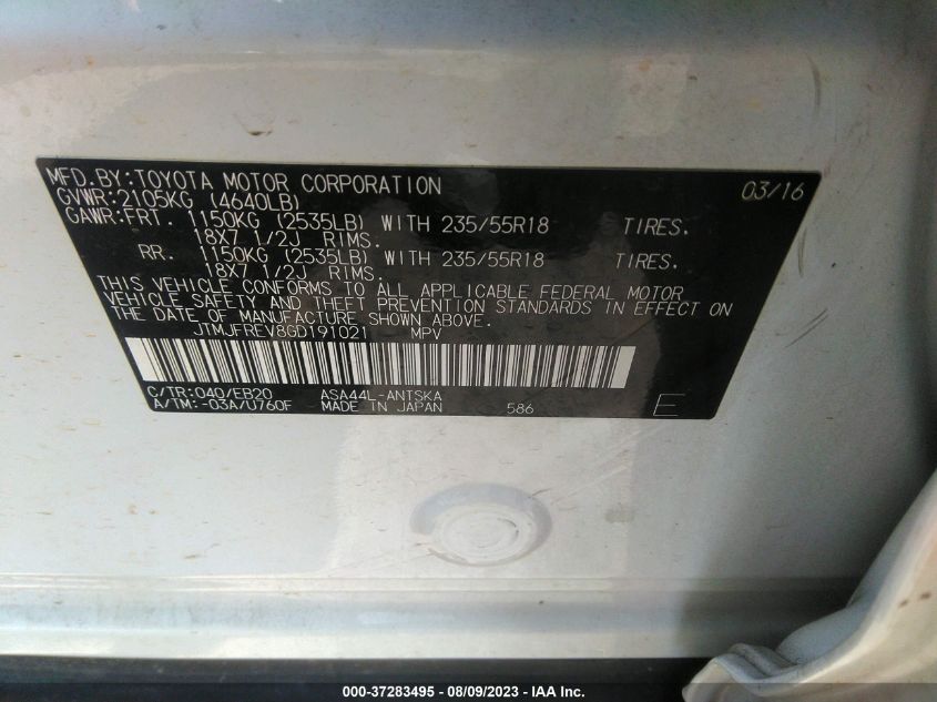 2016 TOYOTA RAV4 SE - JTMJFREV8GD191021