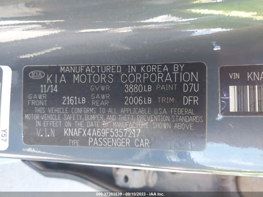 2015 KIA FORTE LX - KNAFX4A69F5357217