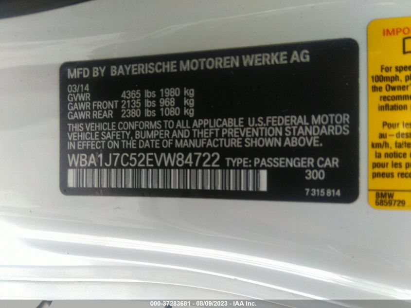 2014 BMW 2 SERIES M235I - WBA1J7C52EVW84722