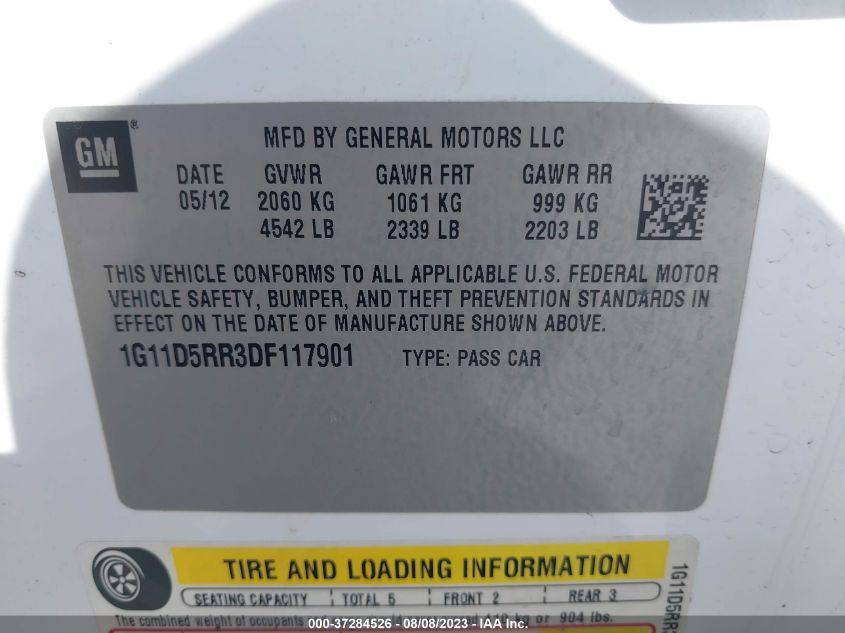 2013 CHEVROLET MALIBU ECO - 1G11D5RR3DF117901