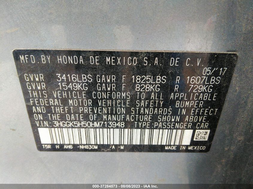 2017 HONDA FIT LX - 3HGGK5H50HM713948