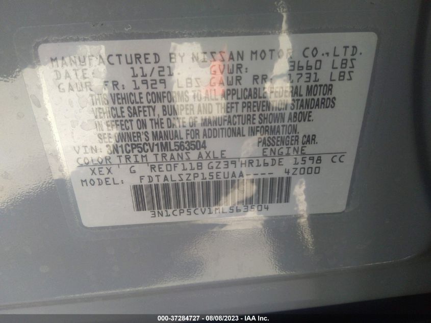 2021 NISSAN KICKS SV - 3N1CP5CV1ML563504