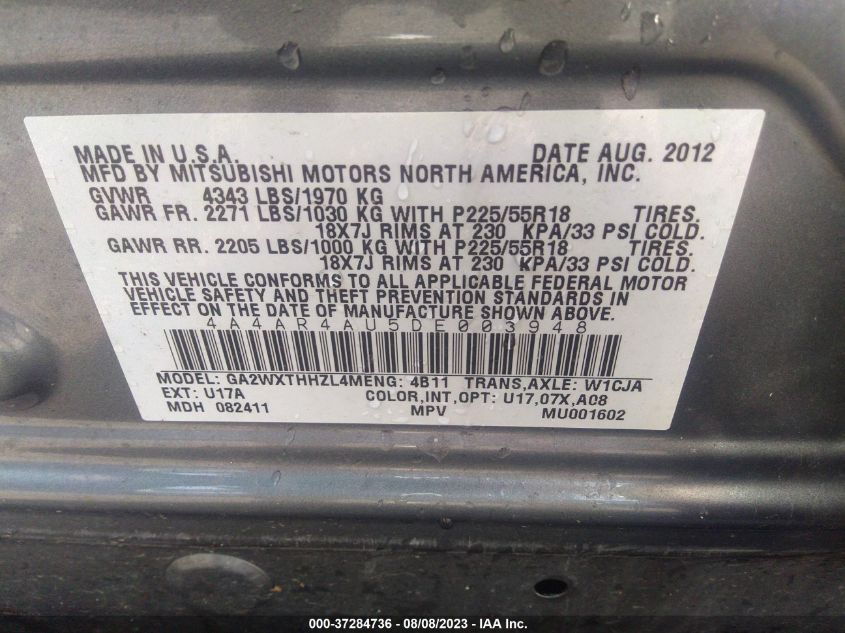 2013 MITSUBISHI OUTLANDER SPORT SE - 4A4AR4AU5DE003948