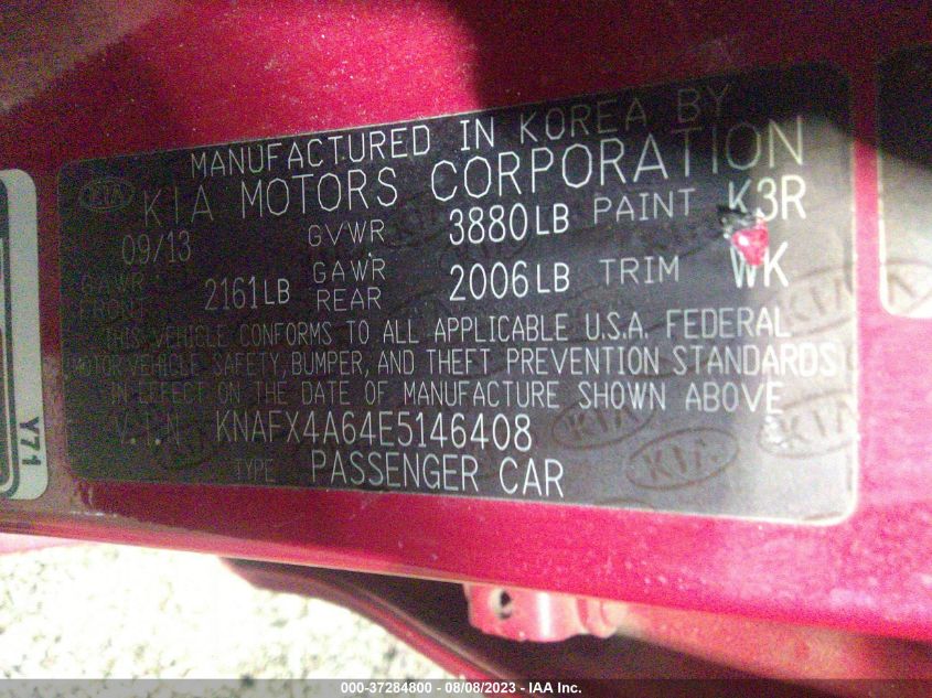 2014 KIA FORTE LX - KNAFX4A64E5146408