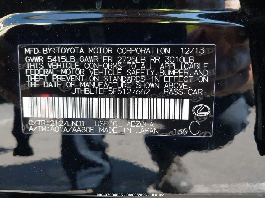 2014 LEXUS LS 460 JTHBL1EF5E5127662
