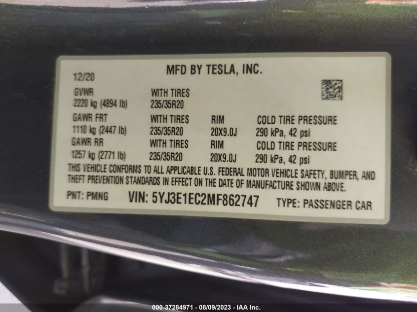 2021 TESLA MODEL 3 PERFORMANCE - 5YJ3E1EC2MF862747