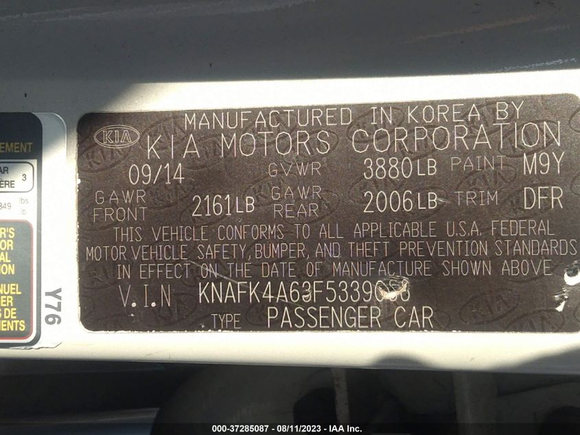 2015 KIA FORTE LX - KNAFK4A63F5339066