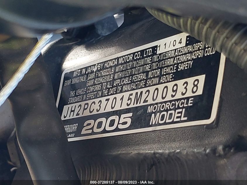 2005 HONDA CBR600 RR - JH2PC37015M200938