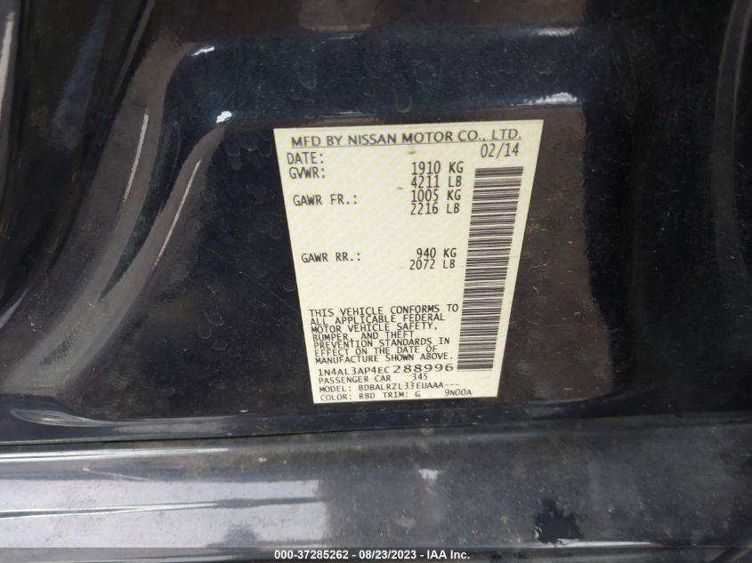 2014 NISSAN ALTIMA 2.5 - 1N4AL3AP4EC288996