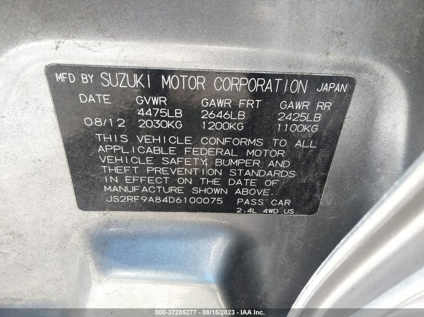 2013 SUZUKI KIZASHI SLS SPORT - JS2RF9A84D6100075