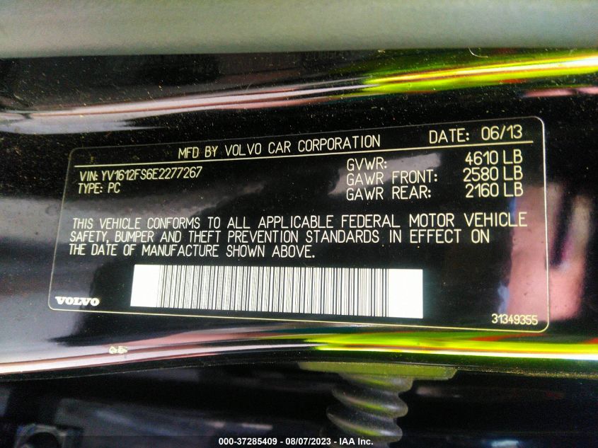 2014 VOLVO S60 T5 - YV1612FS6E2277267