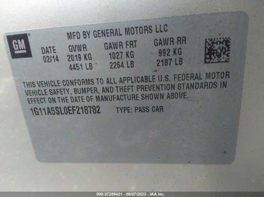 2014 CHEVROLET MALIBU LS - 1G11A5SL0EF218782