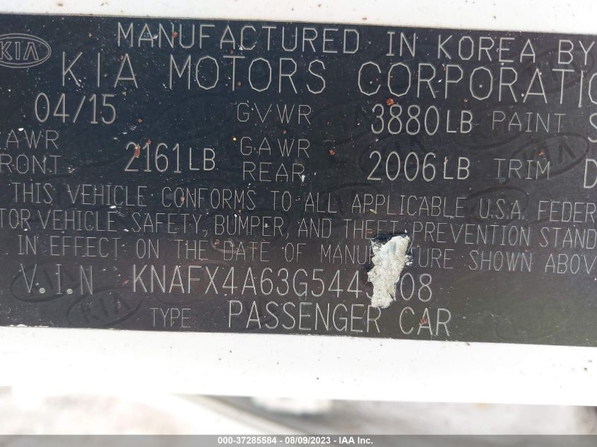 2016 KIA FORTE LX - KNAFX4A63G5445908