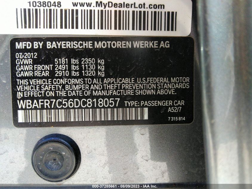 2013 BMW 535I WBAFR7C56DC818057