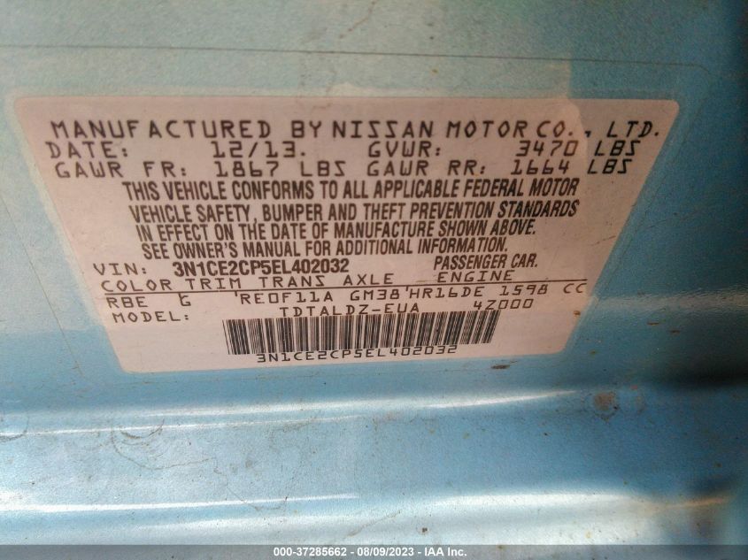 2014 NISSAN VERSA NOTE SV - 3N1CE2CP5EL402032