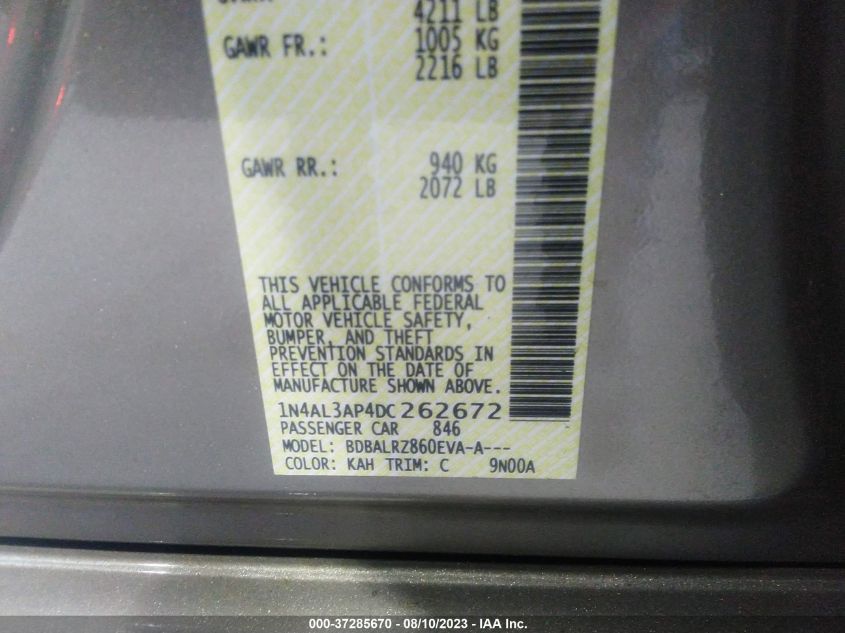 2013 NISSAN ALTIMA 2.5 S - 1N4AL3AP4DC262672