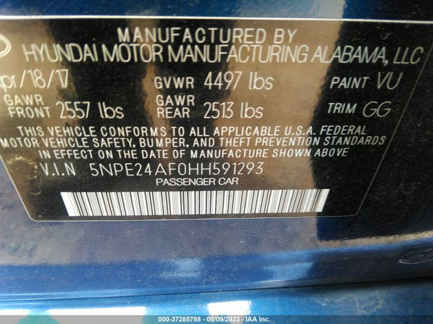 2017 HYUNDAI SONATA SE - 5NPE24AF0HH591293