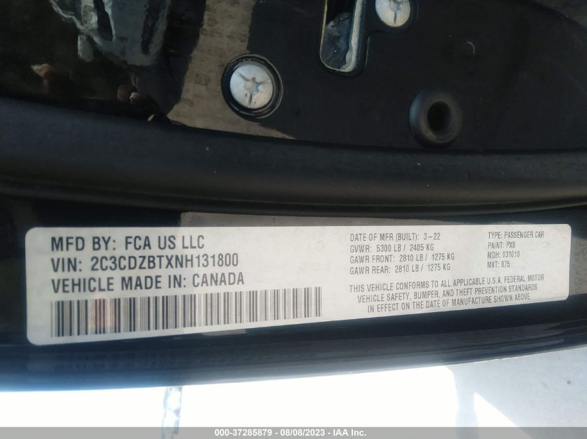 2022 DODGE CHALLENGER R/T - 2C3CDZBTXNH131800