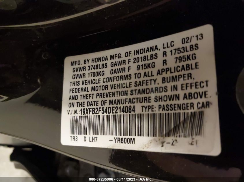 2013 HONDA CIVIC SDN LX - 19XFB2F54DE214084