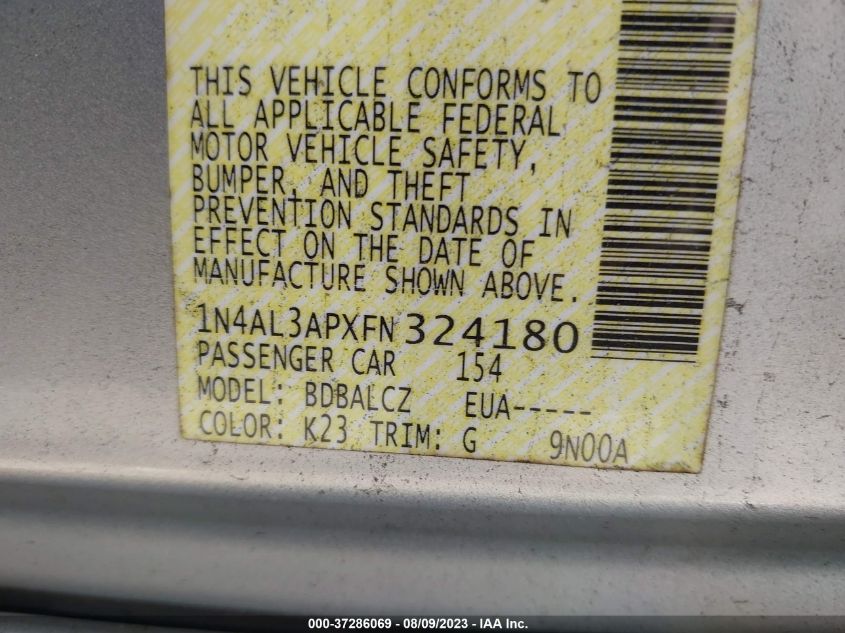 2015 NISSAN ALTIMA 2.5 - 1N4AL3APXFN324180