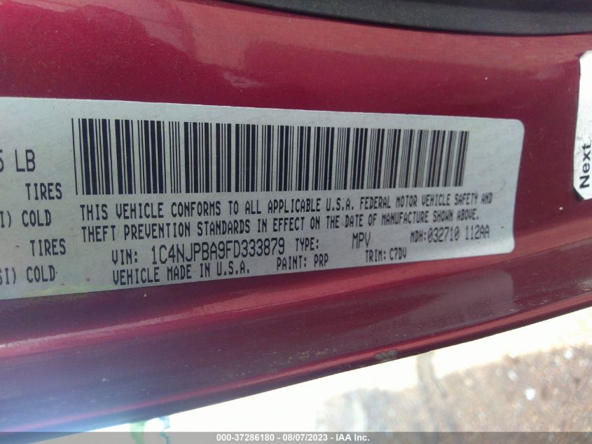 2015 JEEP PATRIOT SPORT - 1C4NJPBA9FD333879