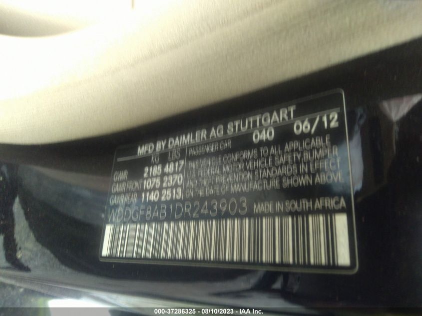 2013 MERCEDES-BENZ C-CLASS C 300 - WDDGF8AB1DR243903