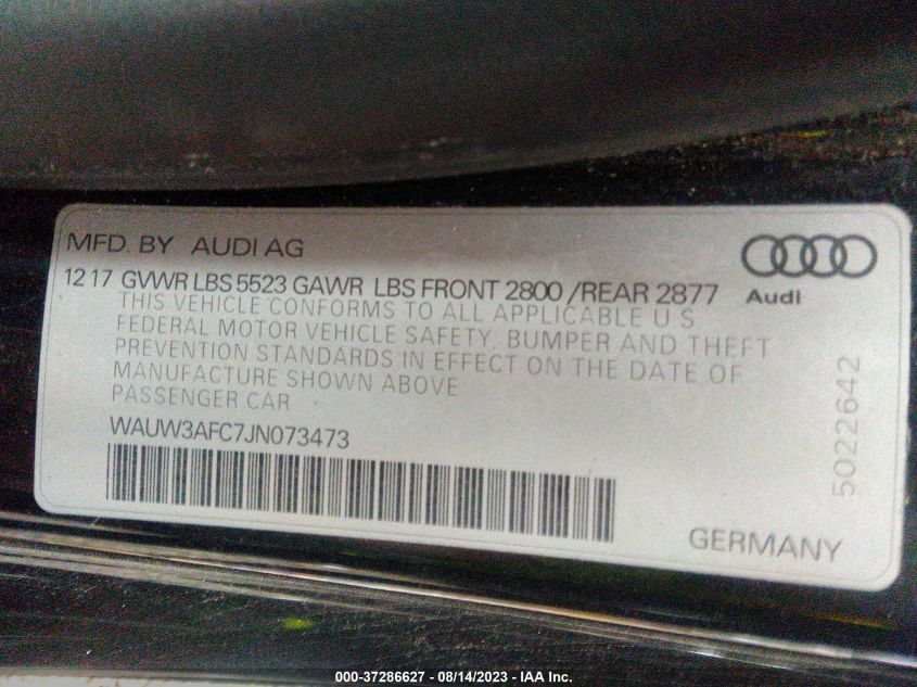 2018 AUDI A7 PREMIUM PLUS - WAUW3AFC7JN073473