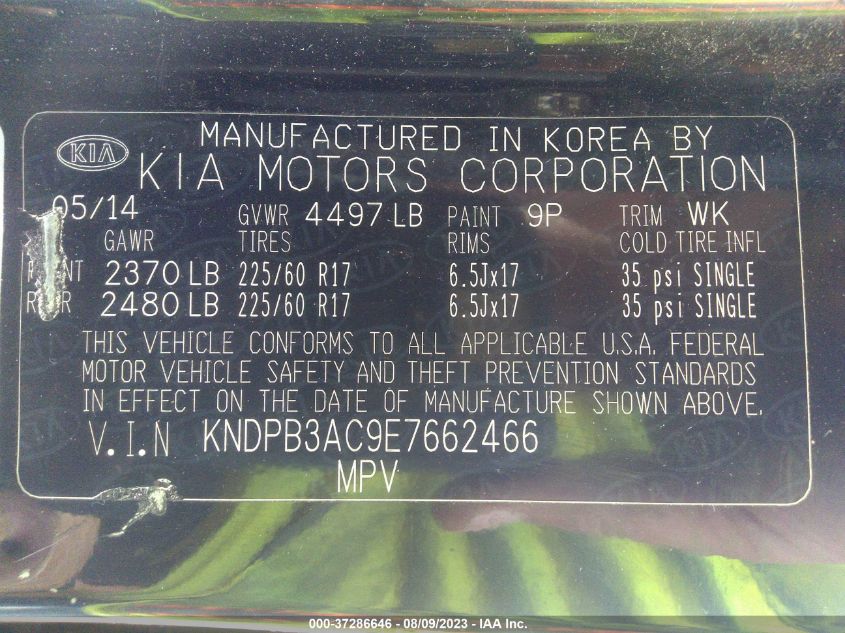 2014 KIA SPORTAGE LX - KNDPB3AC9E7662466