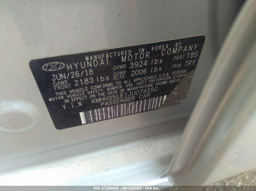 2018 HYUNDAI ELANTRA GT - KMHH35LE1JU074550