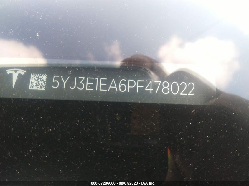 2023 TESLA MODEL 3 - 5YJ3E1EA6PF478022