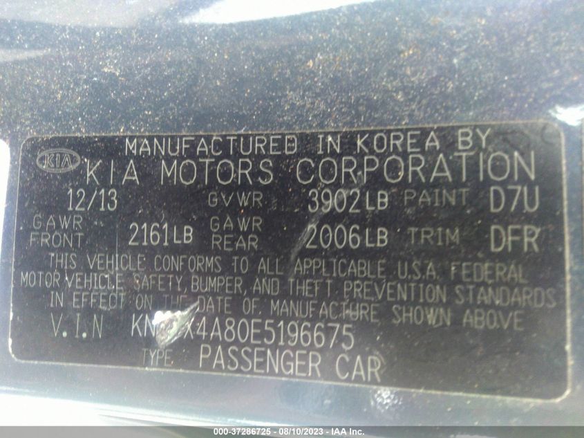 2014 KIA FORTE EX - KNAFX4A80E5196675