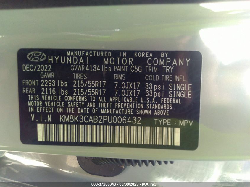2023 HYUNDAI KONA SEL - KM8K3CAB2PU006432