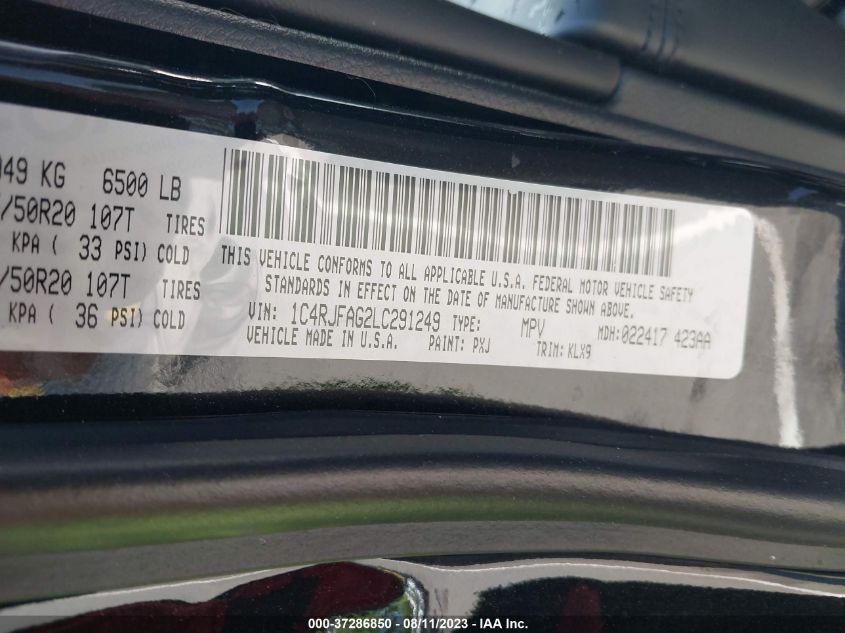 2020 JEEP GRAND CHEROKEE LAREDO - 1C4RJFAG2LC291249