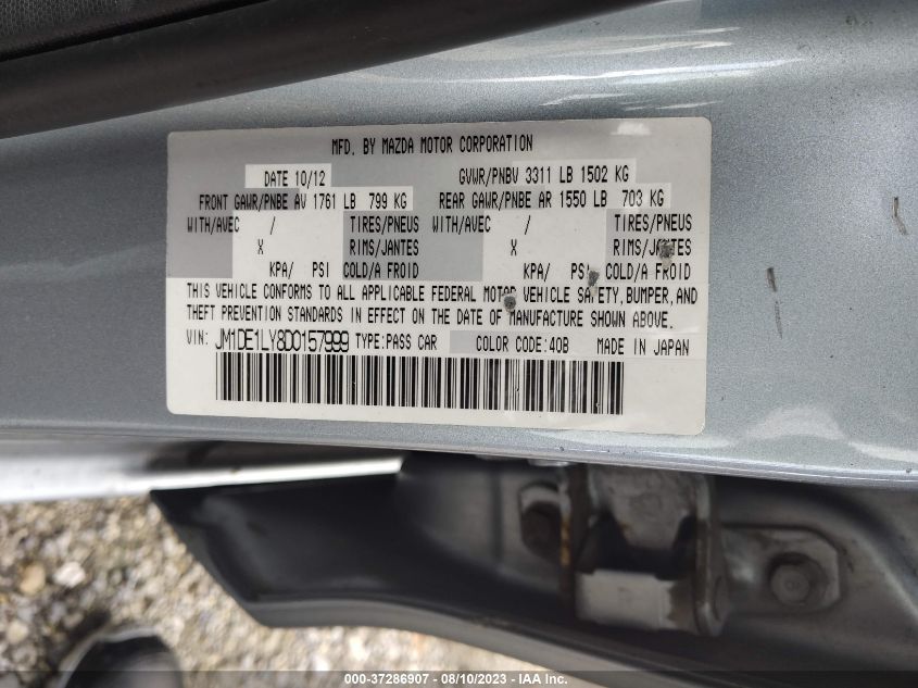 2013 MAZDA MAZDA2 TOURING - JM1DE1LY8D0157999