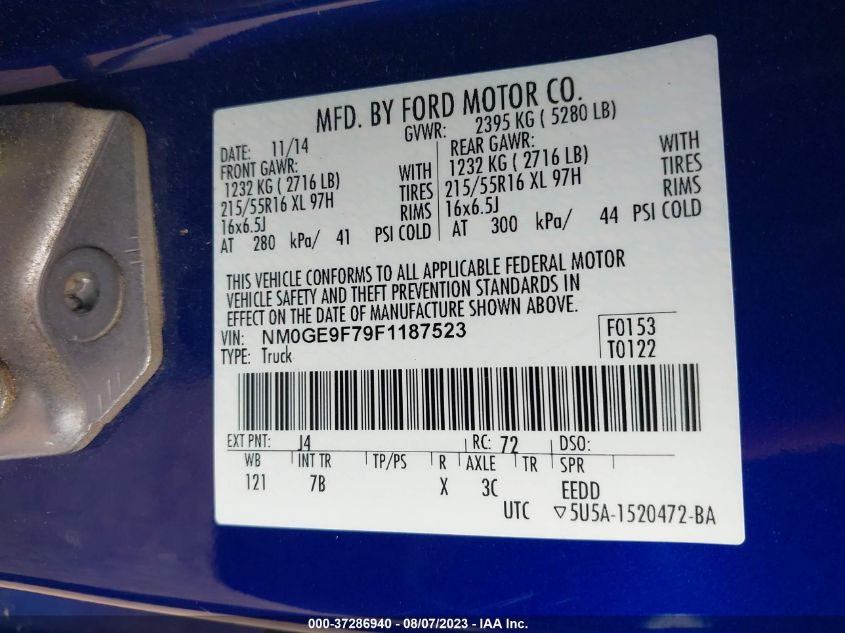 2015 FORD TRANSIT CONNECT WAGON XLT - NM0GE9F79F1187523