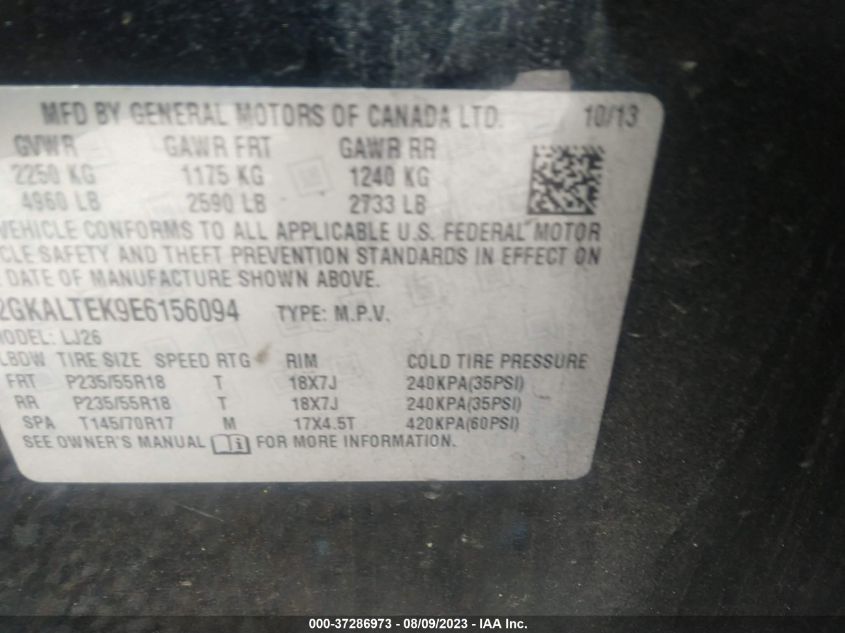 2014 GMC TERRAIN SLT - 2GKALTEK9E6156094