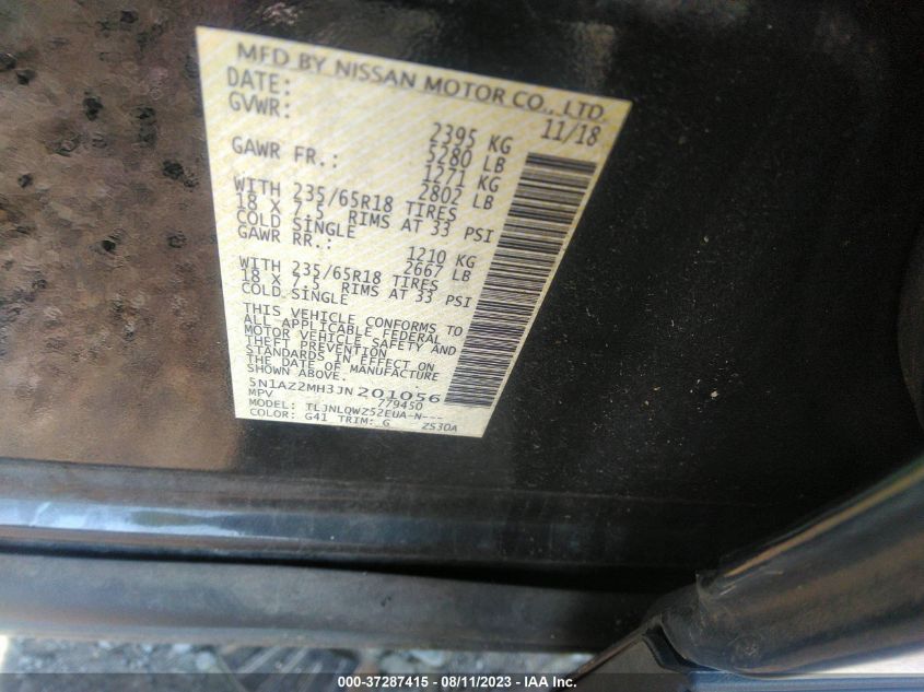 2018 NISSAN MURANO SV - 5N1AZ2MH3JN201056