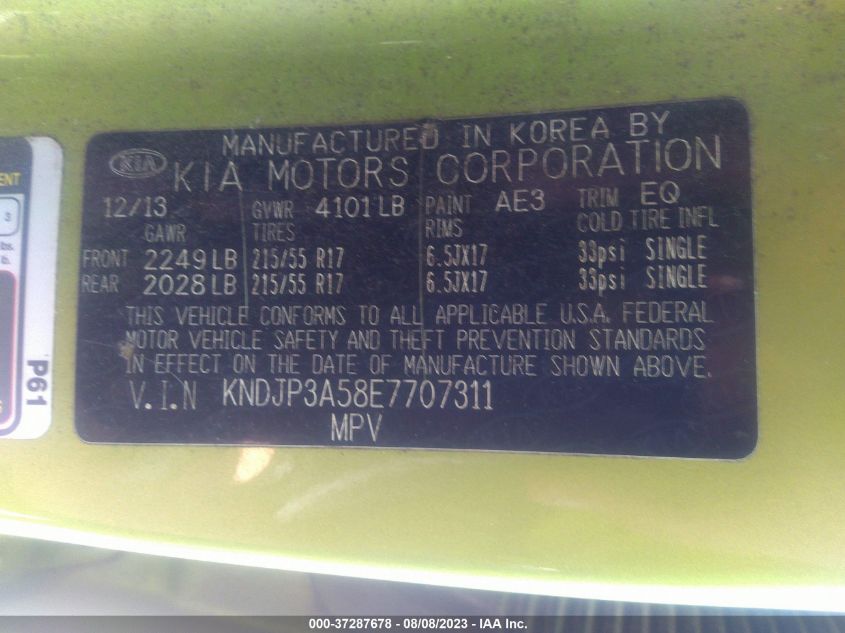 2014 KIA SOUL + - KNDJP3A58E7707311