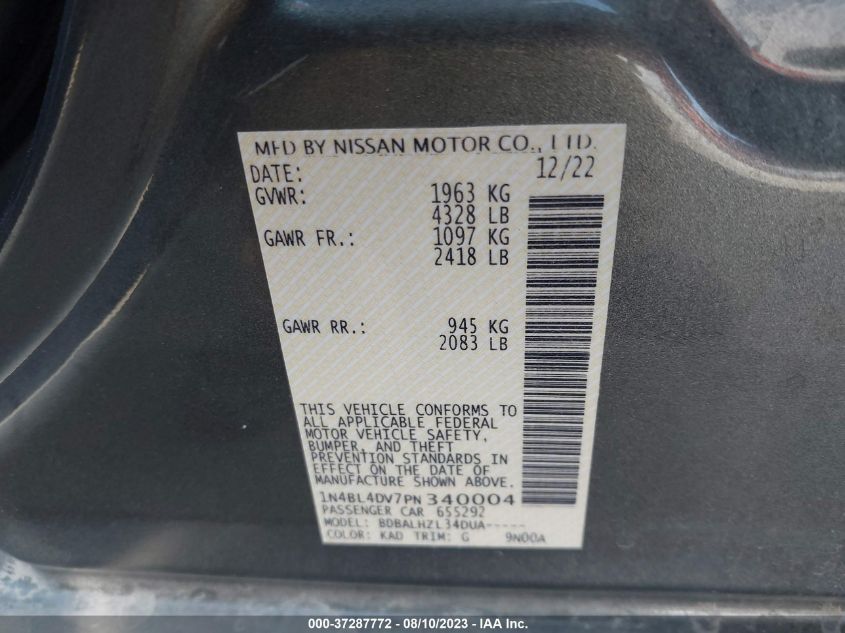 2023 NISSAN ALTIMA SV - 1N4BL4DV7PN340004