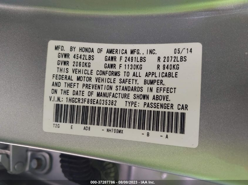 2014 HONDA ACCORD SEDAN EX-L - 1HGCR3F89EA035382