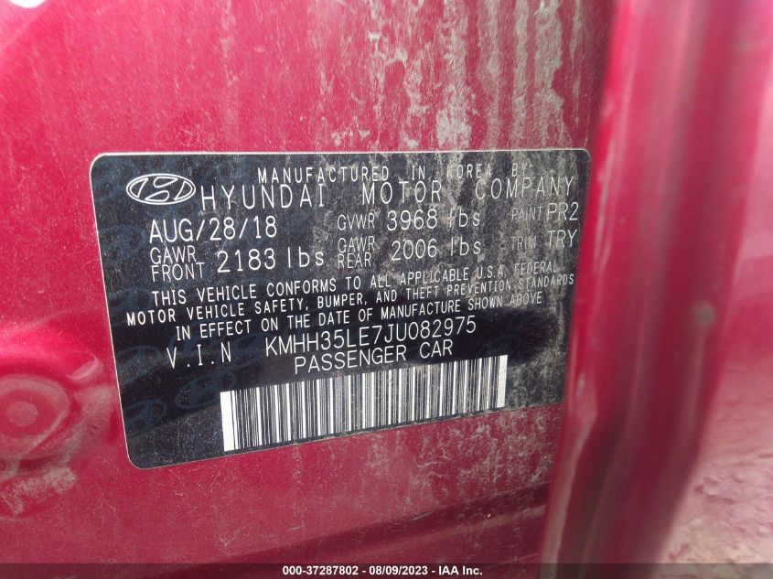 2018 HYUNDAI ELANTRA GT - KMHH35LE7JU082975