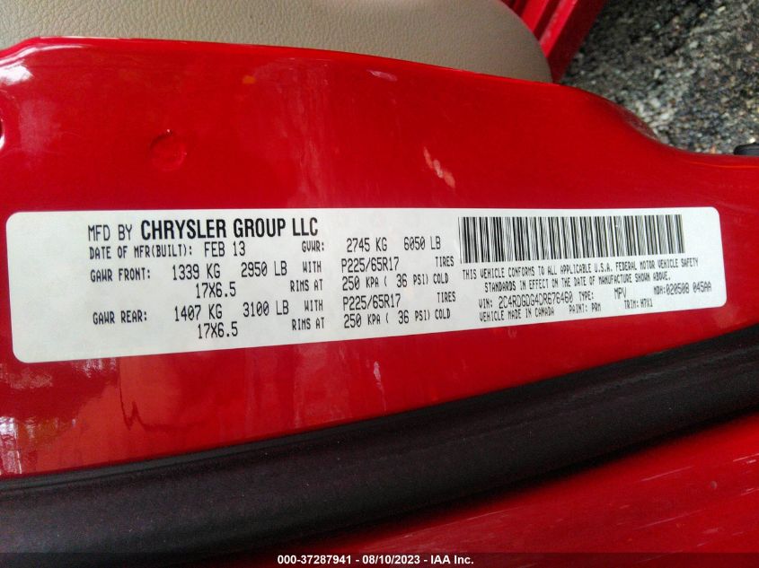 2013 DODGE GRAND CARAVAN CREW - 2C4RDGDG4DR676460