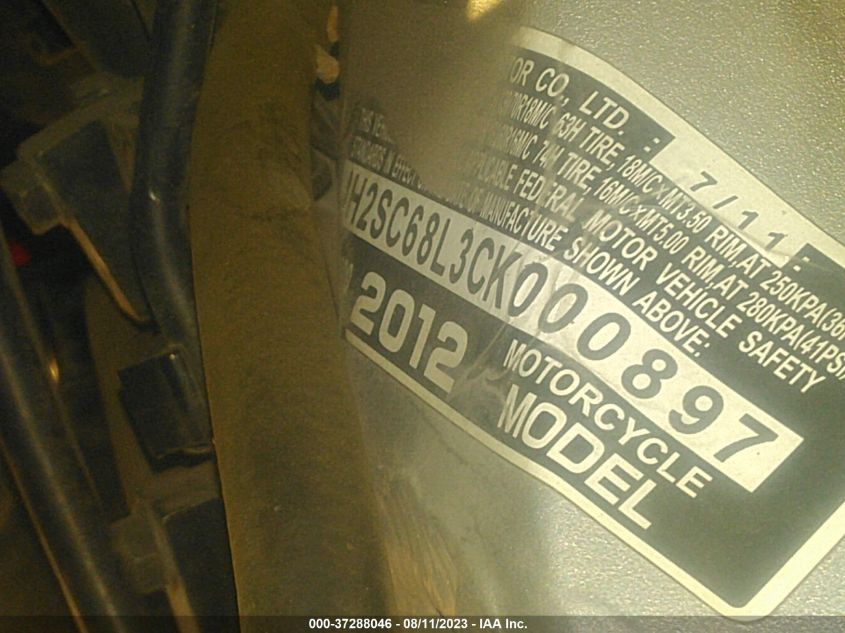 2012 HONDA GL1800 - JH2SC68L3CK000897