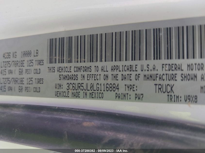 2020 RAM 2500 BIG HORN - 3C6UR5JL0LG116884