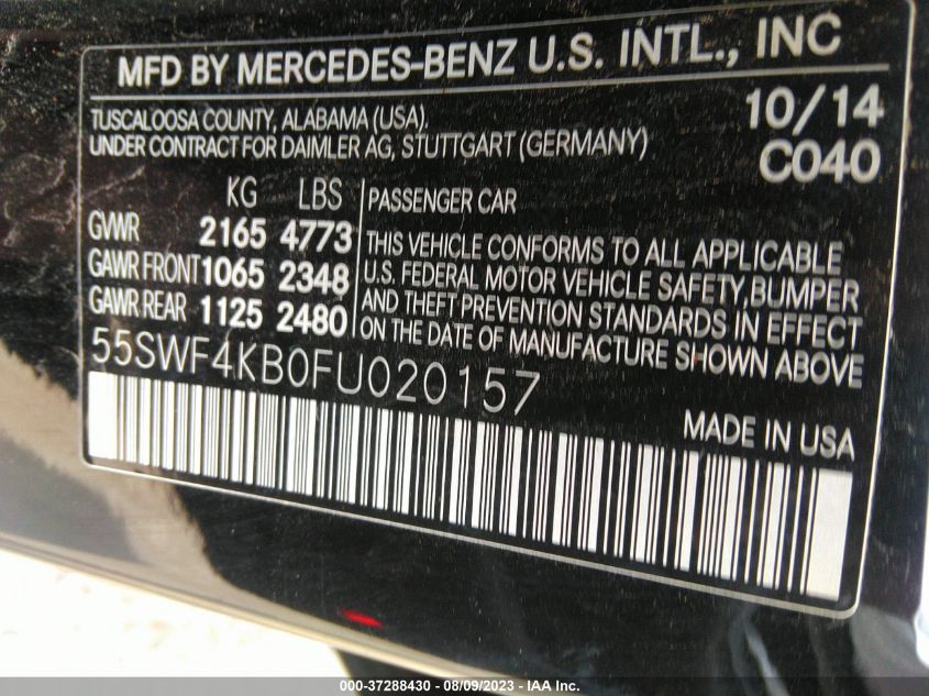 2015 MERCEDES-BENZ C-CLASS C 300 - 55SWF4KB0FU020157