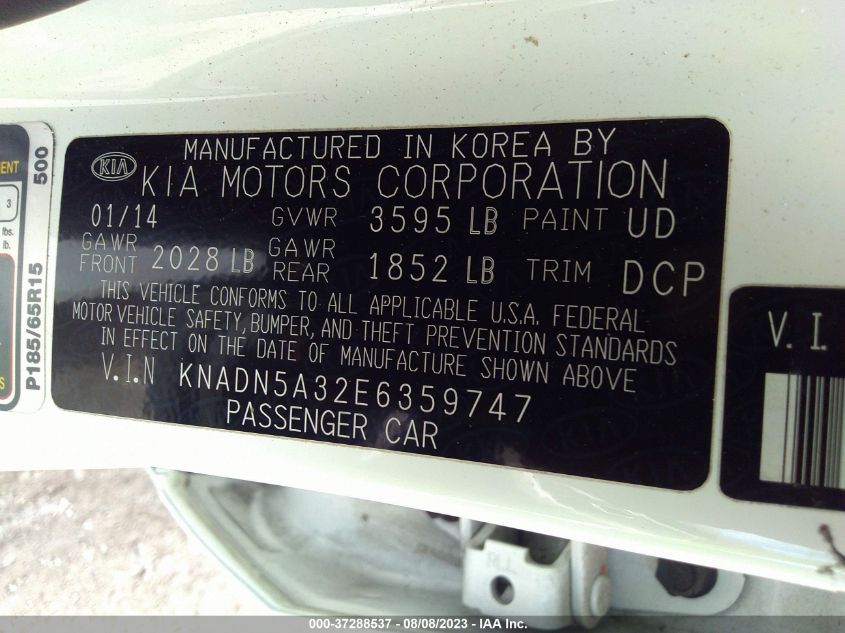 2014 KIA RIO EX - KNADN5A32E6359747